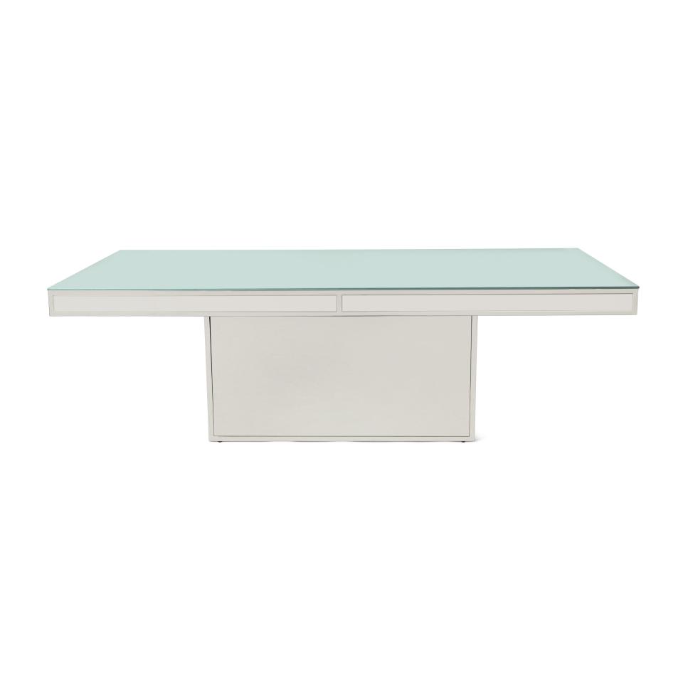 Mod Silver Frame/White Glass Top