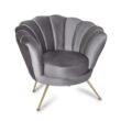 Scalloped Accent Chair  *Grey Velvet*