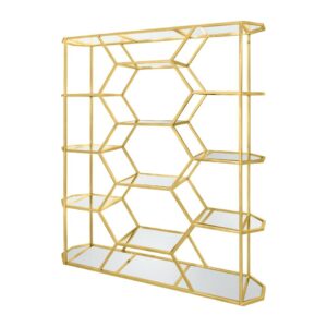 Gold Triple Hexagon Shelving