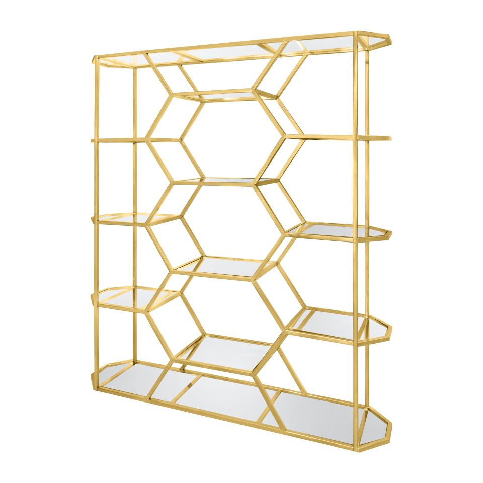 Gold Triple Hexagon Shelving