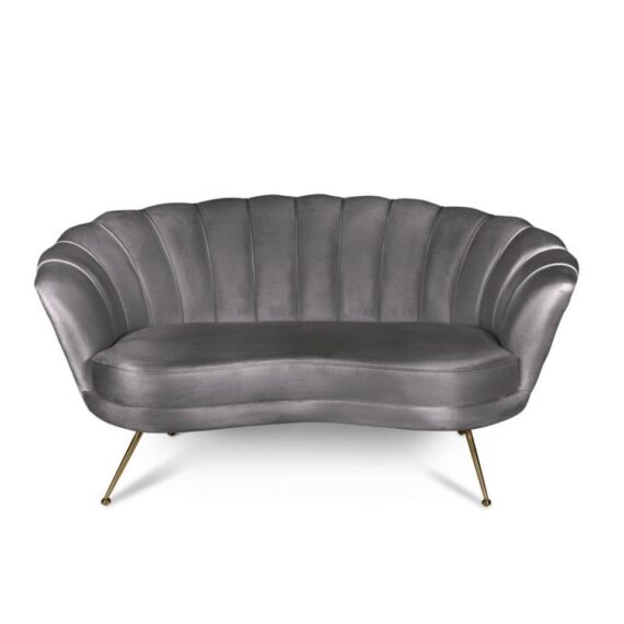 Scalloped Sofa *Gray Velvet*