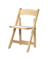 Natural Wood Padded Folding Chair