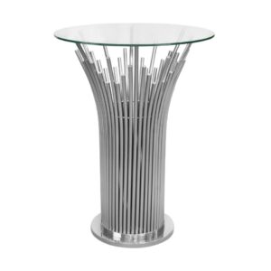 Silver Spike Round Hi-Cocktail Table