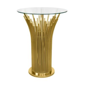 Gold Spike Round Hi-Cocktail Table