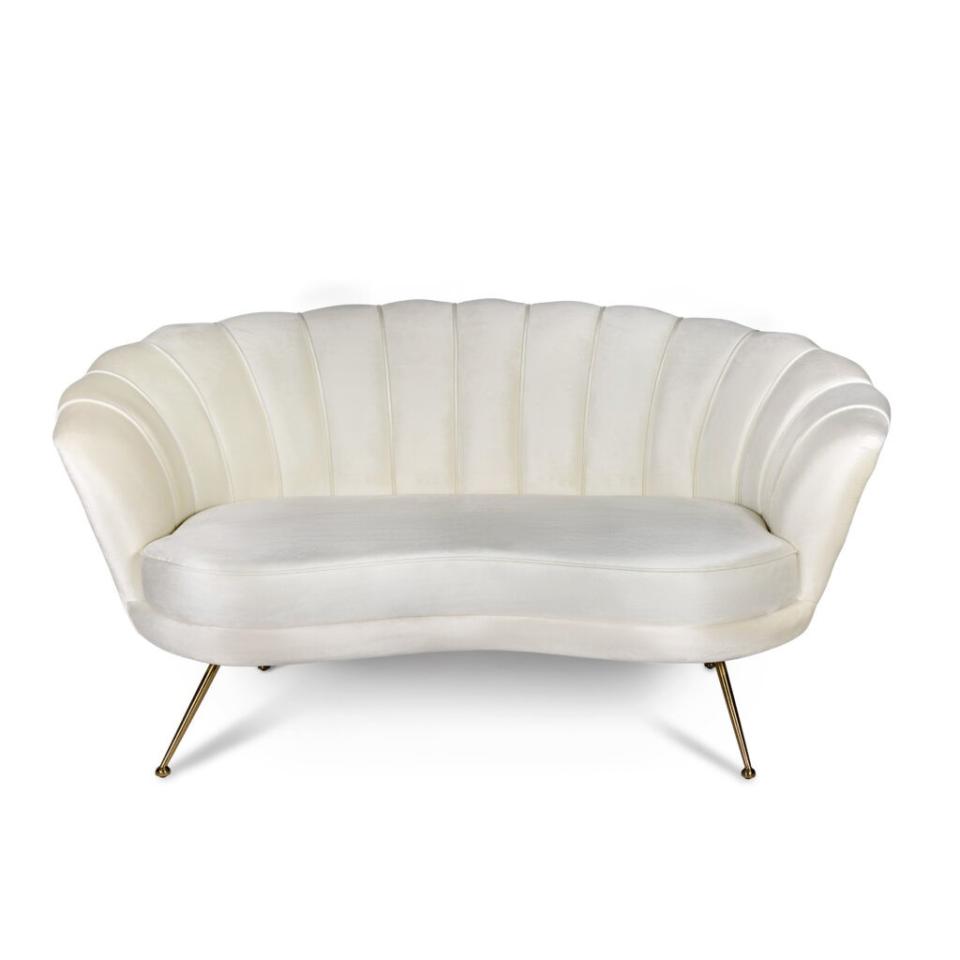Scalloped Sofa *Off White Velvet*