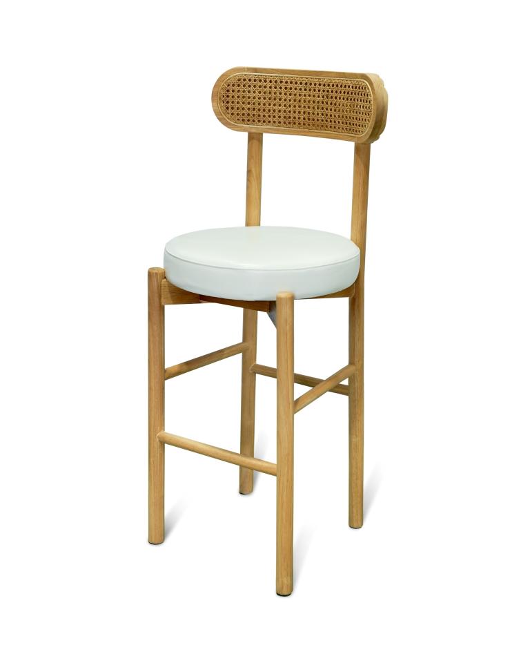 Natural Fluted Barstool