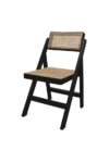 Black Rattan Folding Chair