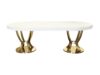 White Oval Mdf Top / Gold Legs
