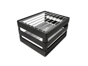 Black Half Size Metal Crate Frame with Grill and Riser