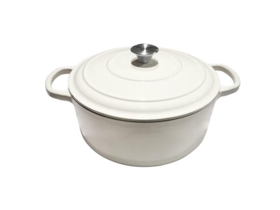 Valor 7 Qt. Arctic White Cast Iron Pot
