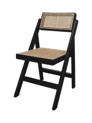 Black Rattan Folding Chair